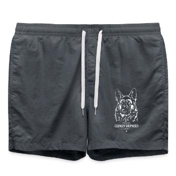 German Shepherd Mom Hunde Hund Wilsigns - Badeshorts - Anthrazit - Vorne - AI Model Male 185 light (185cm)