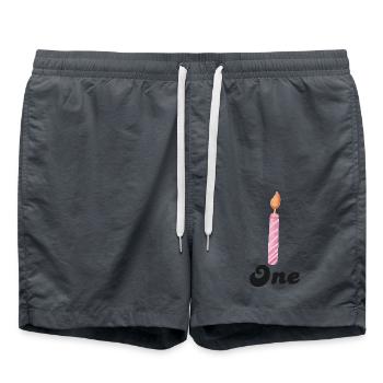 1st Anniversary Candle - Swim Trunks - anthracite - Front - AI Model Male 185 light (185cm)