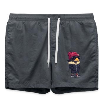 Harpie oiseau hiver - Short de bain - charbon - Devant - AI Model Male 185 light (185cm)