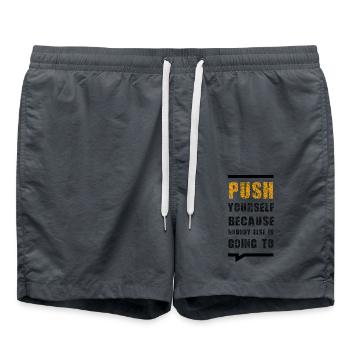 Poussez-vous parce que personne d’autre ne le fera - Short de bain - charbon - Devant - AI Model Male 185 light (185cm)