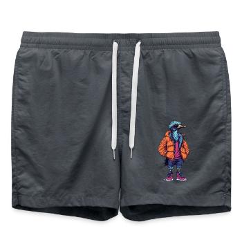 Autruche Drôle Hiver - Short de bain - charbon - Devant - AI Model Male 185 light (185cm)