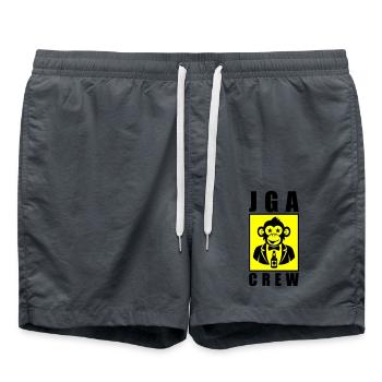 JGA Crew Junggesellenabschied Affe - Badeshorts - Anthrazit - Vorne - AI Model Male 185 light (185cm)