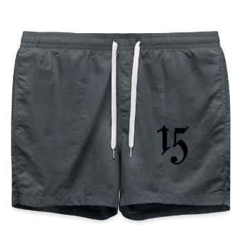 15. 15 YEARS. 15th ANNIVERSARY. 15 YEAR ANNIVERSARY. - Swim Trunks - anthracite - Front - AI Model Male 185 light (185cm)