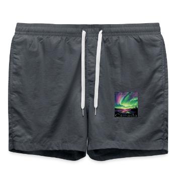 Canada Saskatchewan Northern Lights Holiday Design - Swim Trunks - anthracite - Front - AI Model Male 185 light (185cm)
