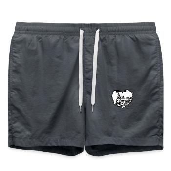 Railway train driver railway station railway worker - Swim Trunks - anthracite - Front - AI Model Male 185 light (185cm)