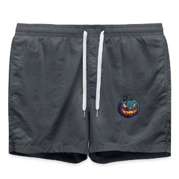 Wild Grimace Halloween Pumpkin Glowing Eyes - Swim Trunks - anthracite - Front - AI Model Male 185 light (185cm)