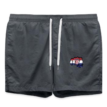 Kroatien Flagge Hand Faust used - Badeshorts - Anthrazit - Vorne - AI Model Male 185 light (185cm)