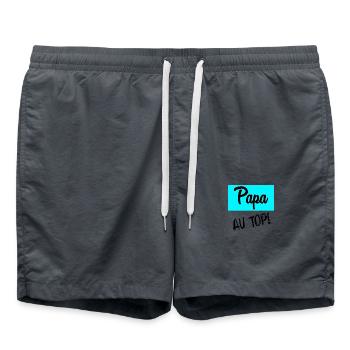 BONNE FÊTE PAPA. PAPA - Short de bain - charbon - Devant - AI Model Male 185 light (185cm)