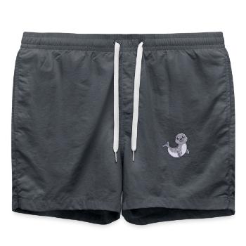 Phoque mignon vous saluant - Short de bain - charbon - Devant - AI Model Male 185 light (185cm)