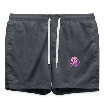 Cute Purple Octopus with Big Eyes - Swim Trunks - anthracite - Front - AI Model Male 185 light (185cm)
