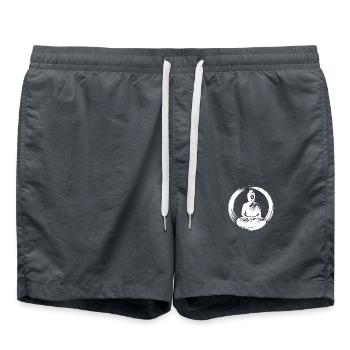 Meditation Yoga Buddha Seele Achtsamkeit - Badeshorts - Anthrazit - Vorne - AI Model Male 185 light (185cm)
