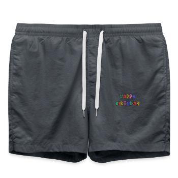 HAPPY BIRTHDAY. JOYEUX ANNIVERSAIRE. ANNIVERSAIRE. - Short de bain - charbon - Devant - AI Model Male 185 light (185cm)