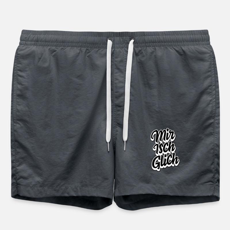 Schweizerdeutsch Spruch - Mir isch glich - Badeshorts - Anthrazit