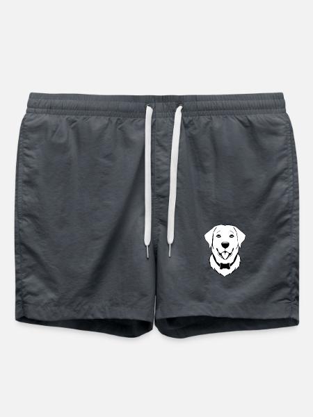 Golden Retriever Hunde T-shirt Hundekopf Geschenk - Badeshorts - Anthrazit