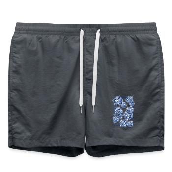 Mirrorballs in blue - Swim Trunks - anthracite - Front - AI Model Male 185 light (185cm)