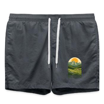 Allgäu Alpine Nature - Badeshorts - Anthrazit - Vorne - AI Model Male 185 light (185cm)
