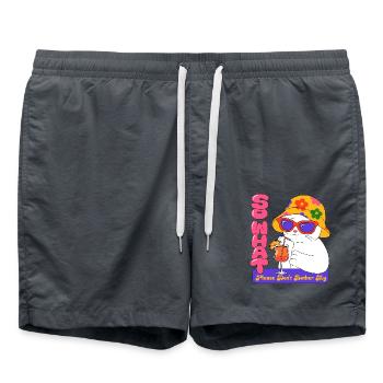 Katze im urlaub - Badeshorts - Anthrazit - Vorne - AI Model Male 185 light (185cm)