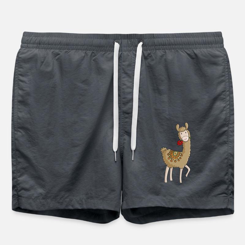 Lama comic Alpaka - Badeshorts - Anthrazit