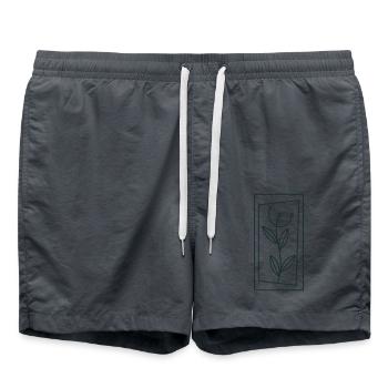 fleur haute fenêtre avec des fleurs - Short de bain - charbon - Devant - AI Model Male 185 light (185cm)