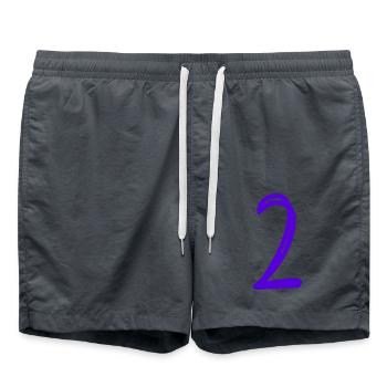 2 YEARS. 2ND ANNIVERSARY. BIRTHDAY 2 YEARS. 2 - Swim Trunks - anthracite - Front - AI Model Male 185 light (185cm)