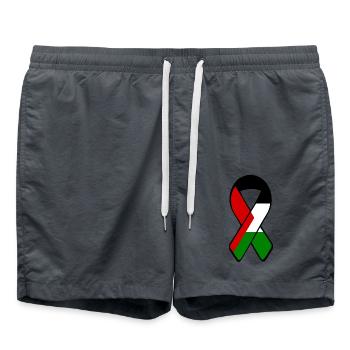 Free palestine awareness - Swim Trunks - anthracite - Front - AI Model Male 185 light (185cm)