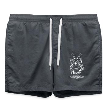 German Shepherd Mom Hunde Hund Wilsigns - Badeshorts - Anthrazit - Vorne - AI Model Male 185 light (185cm)