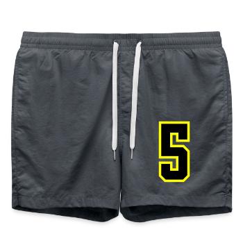 5 Zahl Trikot - Badeshorts - Anthrazit - Vorne - AI Model Male 185 light (185cm)