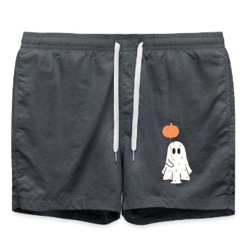 Cute Heart Ghost - Swim Trunks - anthracite - Front - AI Model Male 185 light (185cm)