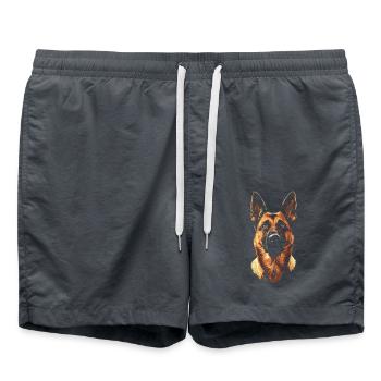 German Shepherd Portrait Dog Dog - Swim Trunks - anthracite - Front - AI Model Male 185 light (185cm)
