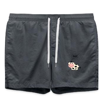 lustige Kuh Bauern Geschenk - Badeshorts - Anthrazit - Vorne - AI Model Male 185 light (185cm)