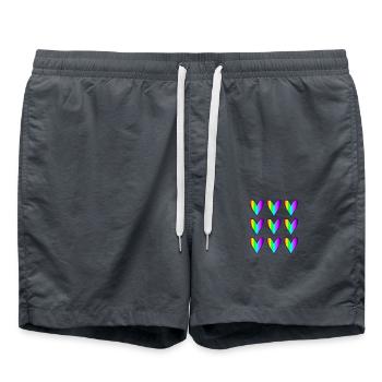 MOM. MOTHER's DAY. HAPPY MOTHER'S DAY. HEART - Swim Trunks - anthracite - Front - AI Model Male 185 light (185cm)