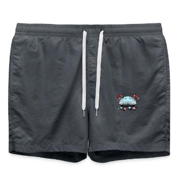Turkey Tunisia Flag Wedding - Swim Trunks - anthracite - Front - AI Model Male 185 light (185cm)