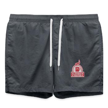 Glühwein Tester - Gestrickt / Gehäkelt - UGLY XMAS - Badeshorts - Anthrazit - Vorne - AI Model Male 185 light (185cm)