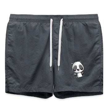 Droll Panda I Panda Ours I Pandas Motif Animal - Short de bain - charbon - Devant - AI Model Male 185 light (185cm)