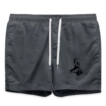 Gamsportrait - Badeshorts - Anthrazit - Vorne - AI Model Male 185 light (185cm)