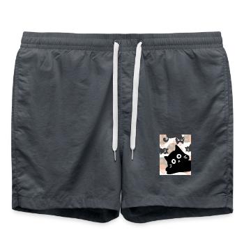 Joyeux chats mignons chats drôle - Short de bain - charbon - Devant - AI Model Male 185 light (185cm)