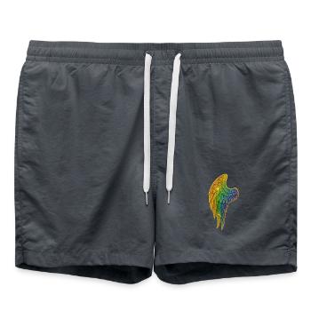 Regenbogen Glitzer Flügel - Badeshorts - Anthrazit - Vorne - AI Model Male 185 light (185cm)