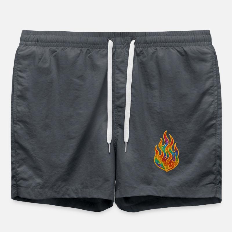 Écusson de feu arc-en-ciel - Short de bain - charbon