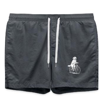 Rückenwind-Fahrerhund auf dem Fahrrad - Badeshorts - Anthrazit - Vorne - AI Model Male 185 light (185cm)