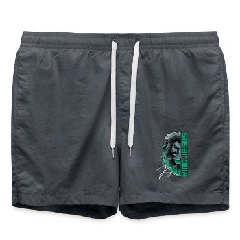 King Jesus - Lion of Judah - Christian - Swim Trunks - anthracite - Front - AI Model Male 185 light (185cm)