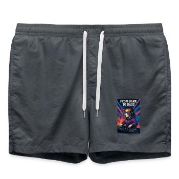 Jack Russell Terrier DJ Turntables Bass Techno - Swim Trunks - anthracite - Front - AI Model Male 185 light (185cm)