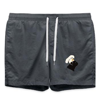 Chien Baker Minimaliste avec Chapeau - Short de bain - charbon - Devant - AI Model Male 185 light (185cm)
