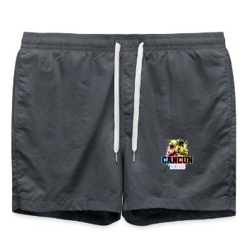 Cancun 2025 Palmiers Multicolores - Short de bain - charbon - Devant - AI Model Male 185 light (185cm)