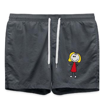 Girl - Swim Trunks - anthracite - Front - AI Model Male 185 light (185cm)