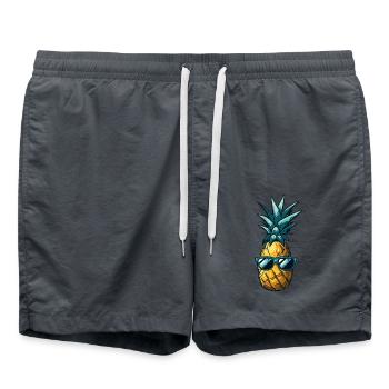 Cool pineapple with sunglasses Summer - Swim Trunks - anthracite - Front - AI Model Male 185 light (185cm)