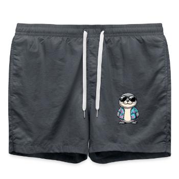 Vacances de bande dessinée Seal - Short de bain - charbon - Devant - AI Model Male 185 light (185cm)
