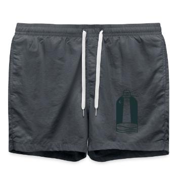 Phare de nuit avec croissant de lune - Short de bain - charbon - Devant - AI Model Male 185 light (185cm)