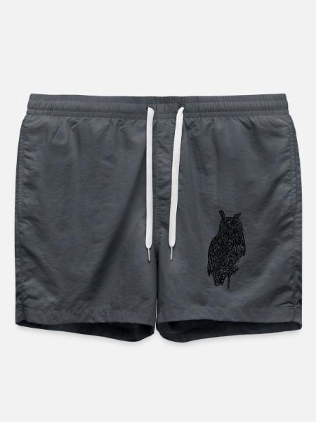 Eleganter vintage Uhu Vogel - Badeshorts - Anthrazit