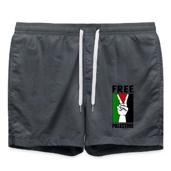 Free palestine - Swim Trunks - anthracite - Front - AI Model Male 185 light (185cm)