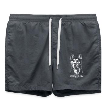 Siberian Husky Mom Hunde Hund Wilsigns - Badeshorts - Anthrazit - Vorne - AI Model Male 185 light (185cm)